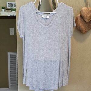 Zenana Heather Gray Short Sleeve V-Neck Tee
